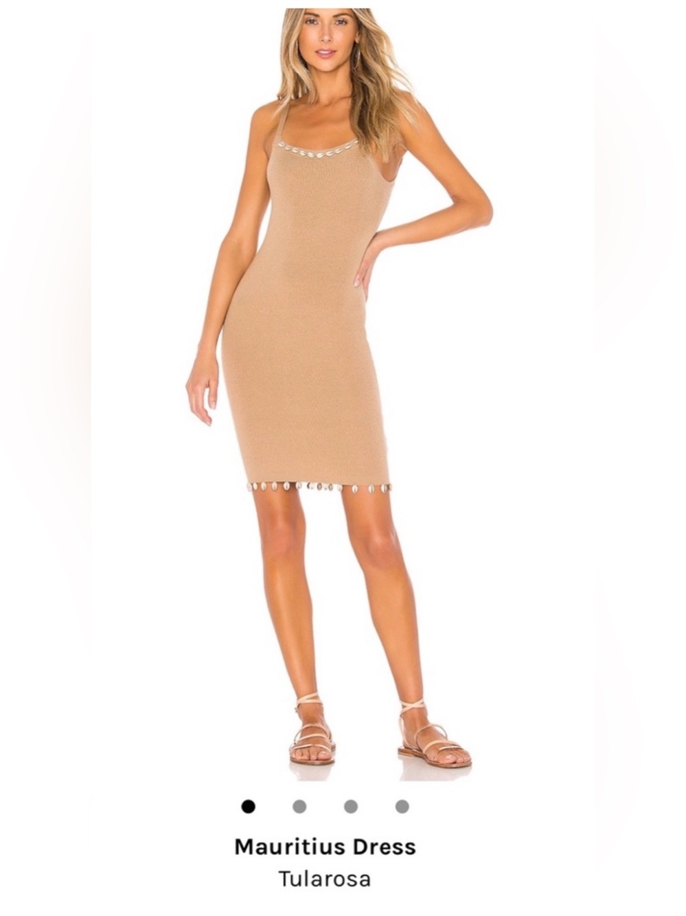 Tularosa Mauritius Beige Knit Tank Dress